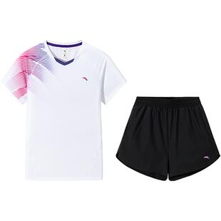 安踏羽毛球服套装夏季女子运动速干透气训练服队服专业比赛两件套