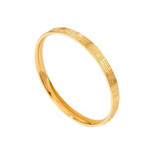 古法沙金四方福字闭口手镯传福手镯轻奢小众镯子送礼送女友礼物