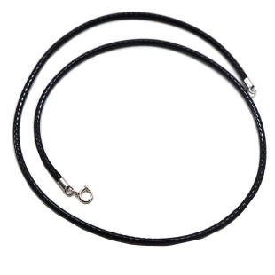 925纯银黑色蜡皮项链绳子男款女款翡翠玉佩玉石吊坠挂绳编织diy链