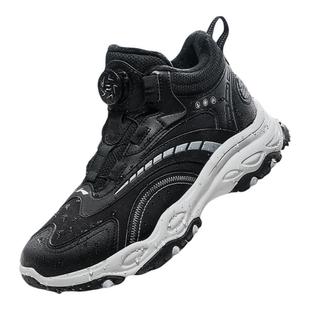 李宁儿童加绒登山二棉鞋防泼水2025新款冬季男童鞋女青少年运动鞋