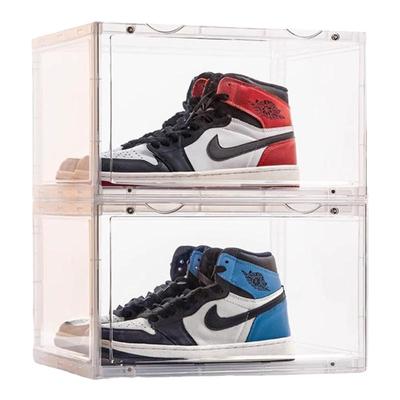 RMAX球鞋收纳盒AJ亚克力透明鞋盒防氧化鞋柜磁吸侧开塑料折叠鞋架