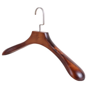 实木加大加宽衣架家用挂衣服架大衣皮草无痕木质衣挂酒店民宿专用