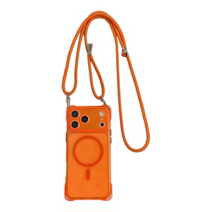 带挂孔适用苹果17promax手机壳精孔透明iPhone15plus可磁吸14pro带斜挎挂绳13pm可背12por挂脖吊绳11电话壳16