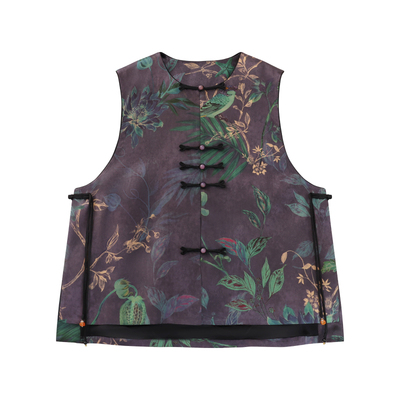 萧娘【‌迎禧】香云纱新中式国风马甲无袖坎肩女外搭马夹XNA2980