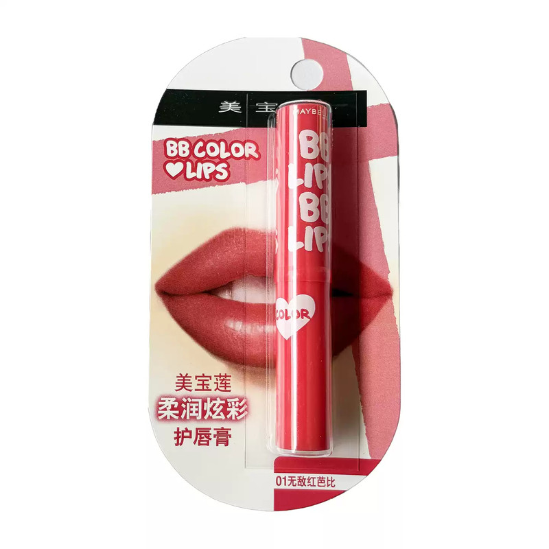美宝莲柔润炫彩护唇膏无敌红芭比