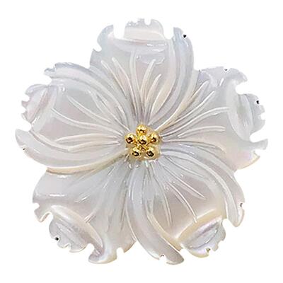 高级感贝壳山茶花胸针磁吸款高档女贝壳磁力胸花西服领针配饰5766