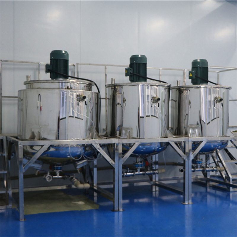 500L不锈钢搅拌机搅拌桶食品双层加热搅拌罐1吨液体高速乳化罐
