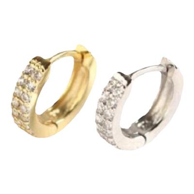 ins欧美热销双排钻百搭银耳饰