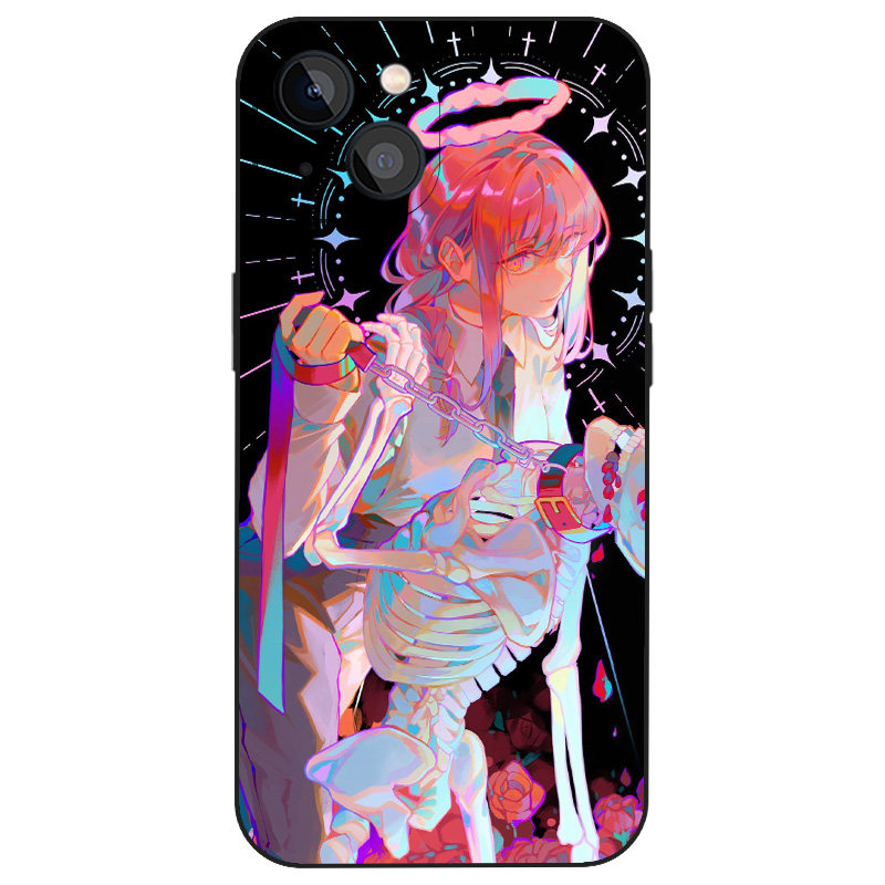 玛奇玛骷髅日系动漫小众手机壳适用iPhone16全包11/12/13防摔XS液态硅胶14磨砂苹果15ProMax玻璃保护套