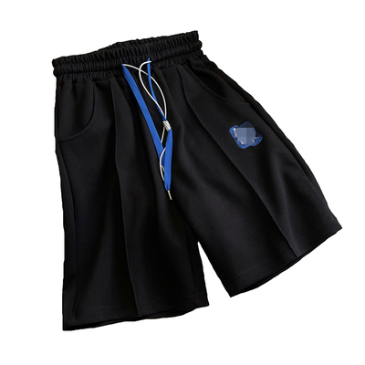 正品ader松紧腰网格刺绣短裤