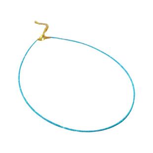 法式小众复古文艺极细绿松石飞碟真石串珠简约气质级感项链手链女