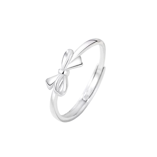 老凤祥足银恋爱情结戒指纯银可调节情侣对戒指环情人节礼物送女友