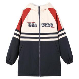 中长款棉衣外套加绒冬季新款韩版少女初中高中女学生棉服加厚衣服