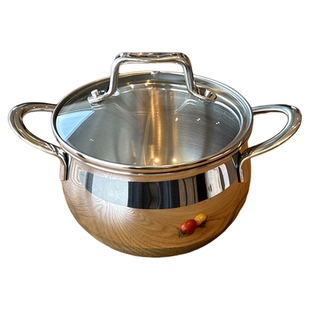 加厚18/10不锈钢热奶辅食小奶锅迷你泡面锅带盖304淋油小锅14cm