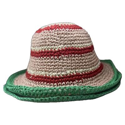 彩虹编织草帽2025新款防晒遮阳帽