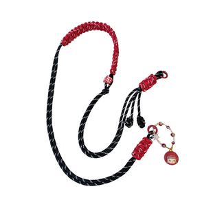 摸鱼原创泡泡玛特圣诞萌粒手机链手工编织挂件可调节斜挎挂绳