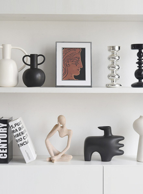 现代轻奢风艺术高级感轻法式客厅电视柜软装摆设样板间装饰品摆件