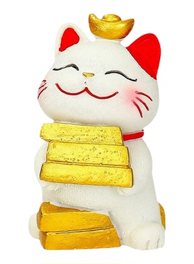 躺赢招财猫小摆件可爱猫咪办公室