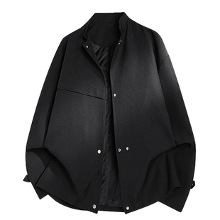 男士黑色休闲立领夹克衣服新款秋冬上衣中山装新中式国风外套男装