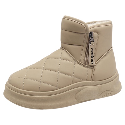 人本加绒加厚雪地靴女保暖二棉鞋