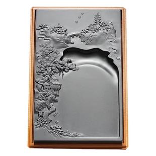 高档歙砚安徽大砚台钟灵毓秀老坑黑龙尾原石书法练字收藏送礼端砚