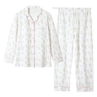 月子服纯棉全棉吸汗a类带胸垫产后坐月子哺乳家居服春秋孕妇睡衣