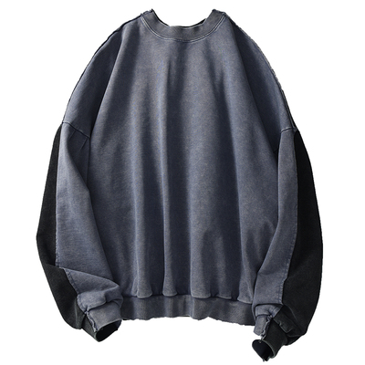 设计感双面拼色美式情侣卫衣