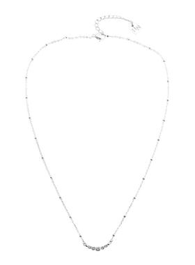 轻奢银色镶嵌法式项链原创设计