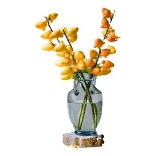 仿真花黄金果树枝摆件软装装饰造景五代同堂果实插花枝叶拍照道具