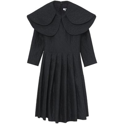 IT女装叠层翻领连衣裙