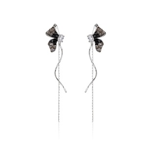 蝴蝶耳饰女银耳钉长款流苏耳环2025新款爆款高级感秋冬巨好看耳坠