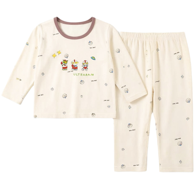 儿童夏季莫代尔七分袖家居服宝宝睡衣套装薄款圆领柔软居家空调服