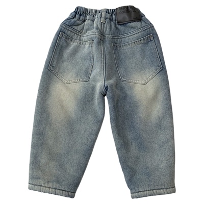 儿童装羊羔绒牛仔裤加厚保暖裤子