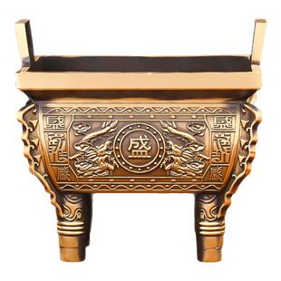 铜鼎摆件黄铜四方鼎司母茂鼎家用客厅玄关品铜装饰酒柜店铺工艺品