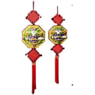 中式手办龙挂件陶瓷客厅装饰品彩陶交趾陶咬剑狮子纳福墙壁挂饰