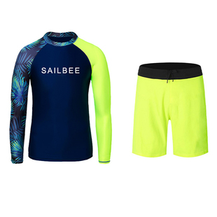 潜水衣男速干水母服冲浪浮潜长袖泳衣分体游泳裤防晒保暖健身套装