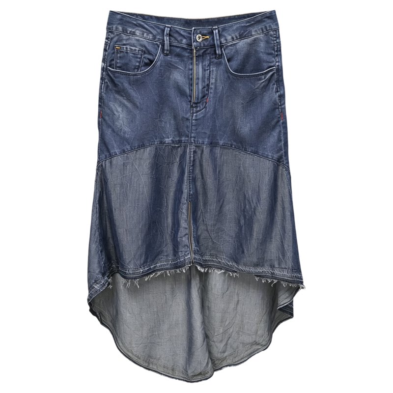 ABLEJEANS天丝牛仔拼接半身裙