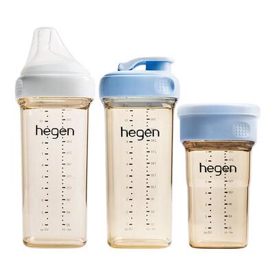 Hegen海格恩防胀气奶瓶6个月以上宝宝宽口径防呛学饮杯喝水杯