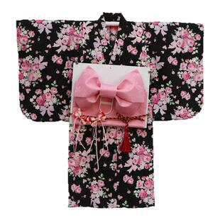 清仓特价外贸女童纯棉日系振袖正装和服配腰封和风浴衣汇总