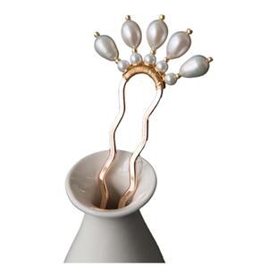 记川国风 原创设计赵盼儿珍珠发簪刘亦菲同款排簪发饰古风梦华录