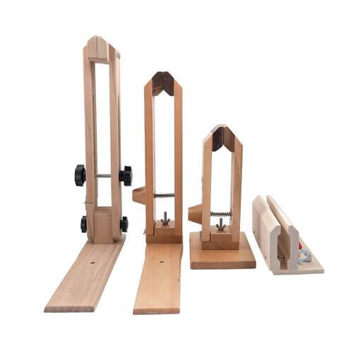 diy手工皮具缝线固定架制作皮革手缝木夹卧式立式皮带包袋缝纫架