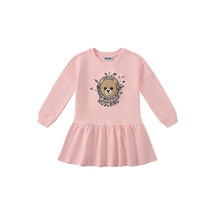 【新年特享5折起】Moschino/莫斯奇诺 儿童音乐泰迪熊图案卫衣裙