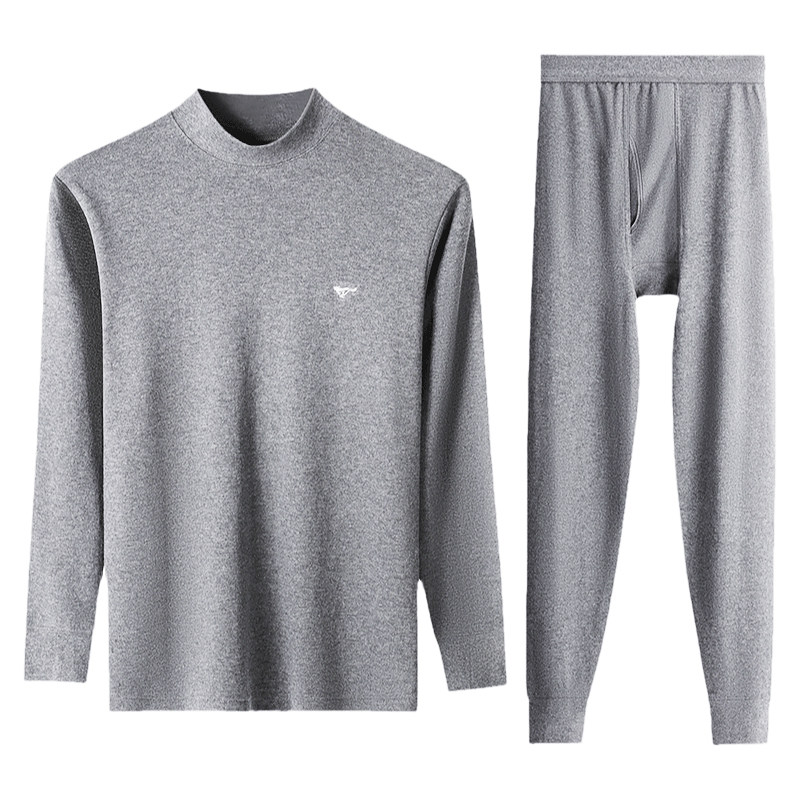 七匹狼纯棉保暖套装男中领套装