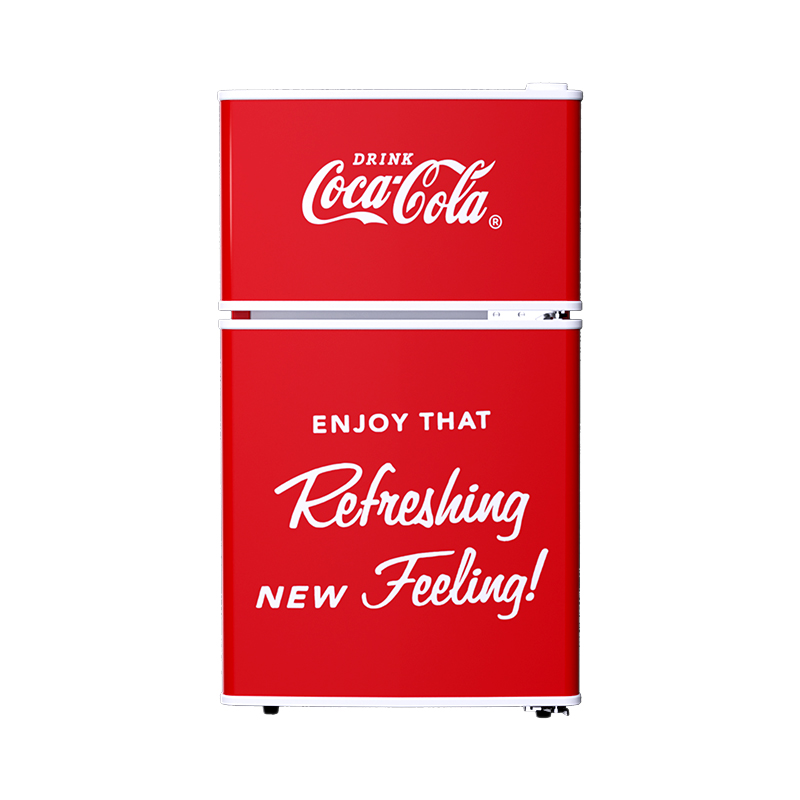 可口可乐复古小冰箱小型家用迷你小冰箱双门冷藏冷冻宿舍低噪节能