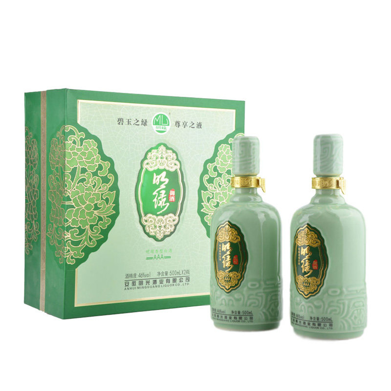 老明光明绿御酒3A礼盒46度2瓶装