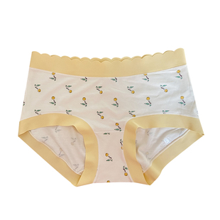 无痕内裤女生夏季薄款女士冰丝三角裤大码2025新款抗菌中腰碎花