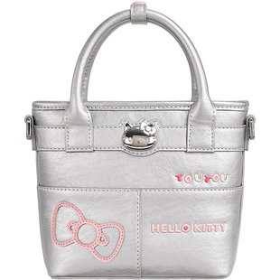 TOUTOUhellokitty三丽鸥哈喽kt菜篮子女包辣妹风双面手提斜挎包包