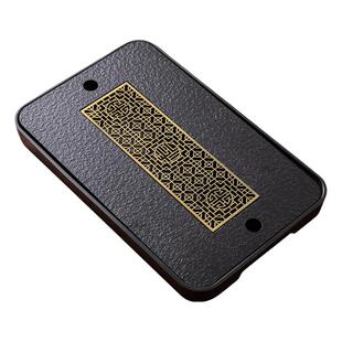 茶盘家用托盘仿乌金石头茶台现代简约泡台带排水日式茶托功夫茶海