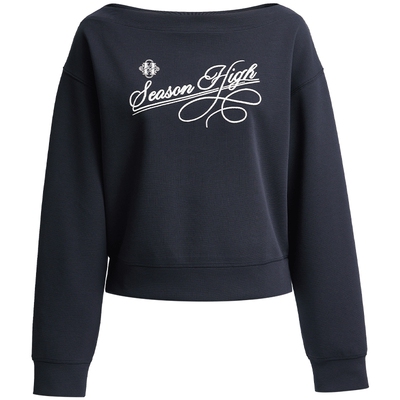 SEASON HIGH女装秋冬新款休闲字母时尚百搭一字领卫衣