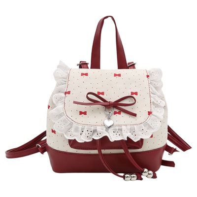 可爱蝴蝶结蕾丝绑带少女感双肩包